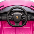 12V Kids Ride On Car W Parents Remote Control,Licensed Lamborghini Aventador Xago,Hydraulic Pressure Door,Slow Start,Early Education,Bluetooth,Adjustable Volume,Mp3,Usb,Led Lights For Kids Aged 2 4. Pink 50 99 Lbs Polypropylene