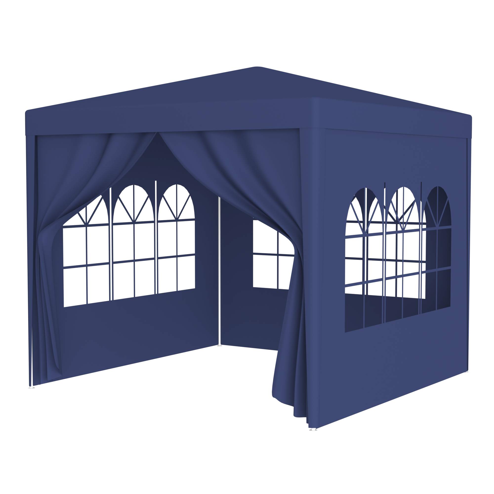 10'X10' Party Tent Outdoor Heavy Duty Gazebo Wedding Canopy 4 Removable Walls ,Blue Blue Steel