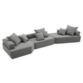 Oversized Modular Sectional Sofa,Luxury Boucle Floor Couch Set,Convertible Sleeper Couch,Spacious Foam Filled Sofa Bed For Living Room,3 Pc Free Combination,2 Colors Gray Boucle 5 Seat