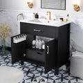 30 Inch Bathroom Vanity With Ceramic Sink And Large Storage The Perfect Choice For Small Bathrooms Black Bathroom Solid Wood Mdf