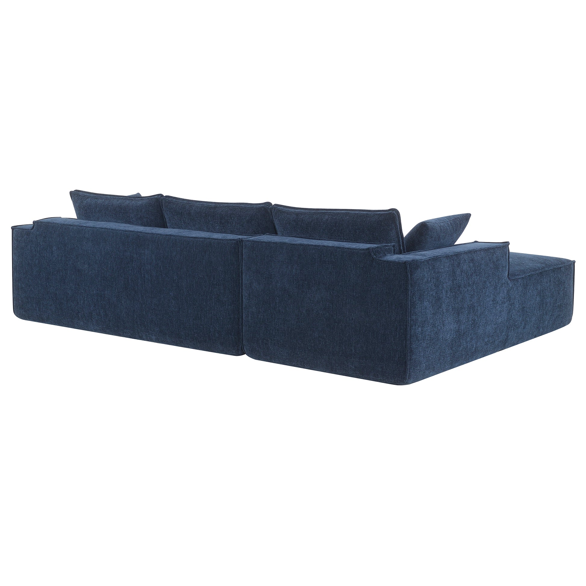 111.5*72"Minimalist Style Modular Sectional Sofa,Wrinkle Resistant Chenille Couch Set,L Shaped Sleeper Sofa Bed For Living Room,2 Pic Free Combination,No Assembly Require,3 Colors Dark Blue Chenille 4 Seat