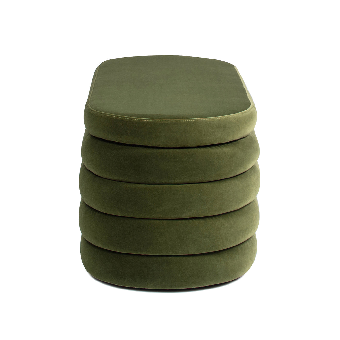 Fuji 49" Upholstered Oval Storage Bench, Olive Green Performance Velvet Olive Green Foam Velvet