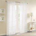 Sheer Embroidered Window Curtain Only 1 Pc Panel White Polyester