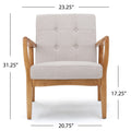 Beige Fabric Mid Century Modern Club Chair Beige Fabric