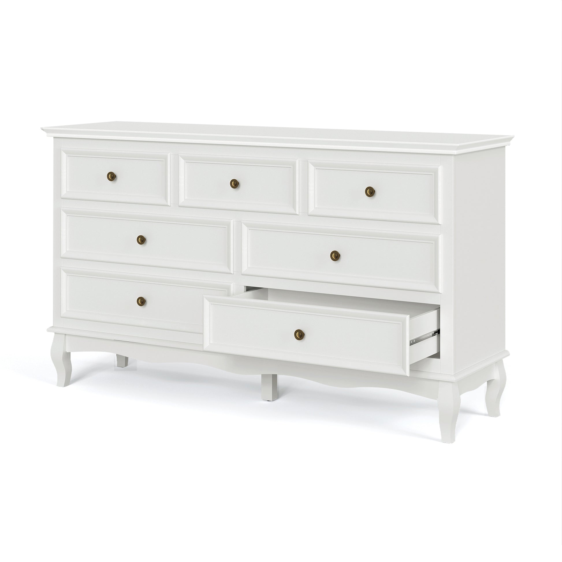 7 Drawer Dresser For Bedroom, Modern Solid Wood Large Storage Cabinet, Simple White Chest Of Drawer White White Wood 7 Drawer Dresser For Bedroom, Modern Solid Wood Large Storage Cabinet, Simple White Chest Of Drawer White White Wood