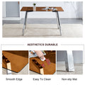 1 Table And 4 Chairs, Brown Tempered Glass Tabletop And Silver Metal Legs, Modern Minimalist Style Rectangular Glass Dining Table, Paired With 4 Modern Silver Metal Leg Chairs. 1123C 1162 Brown Seats 4 Glass