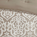 8 Piece Jacquard Comforter Set Tan Ivory Queen Queen Tan Ivory Polyester