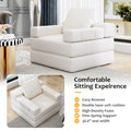 Single Sofa Chair That Converts To A Single Sofa Bed For Living Room, Guest Room, Playroom, White Creamy White Primary Living Space Modern Foam Linen