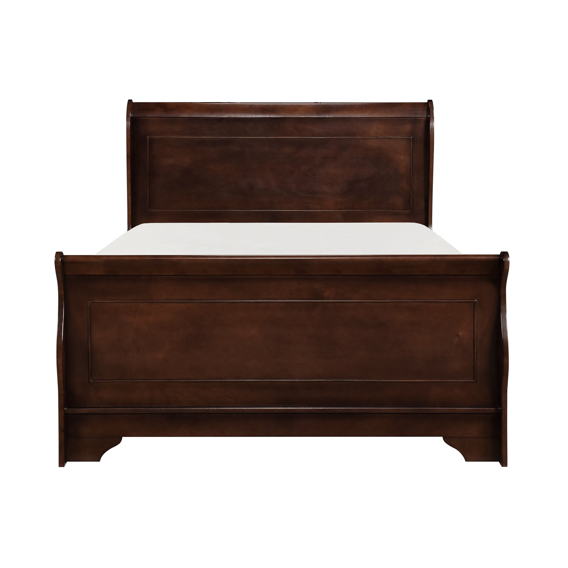 Traditional Louis Philippe Style Queen Bed Dark Cherry Finish Wooden Bedroom Furniture 1Pc Box Spring Required Queen Cherry Wood Bedroom Classic,Traditional Bed Frame Wood
