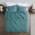 3 Piece Quilt Set Teal Full Queen Full Teal Microfiber