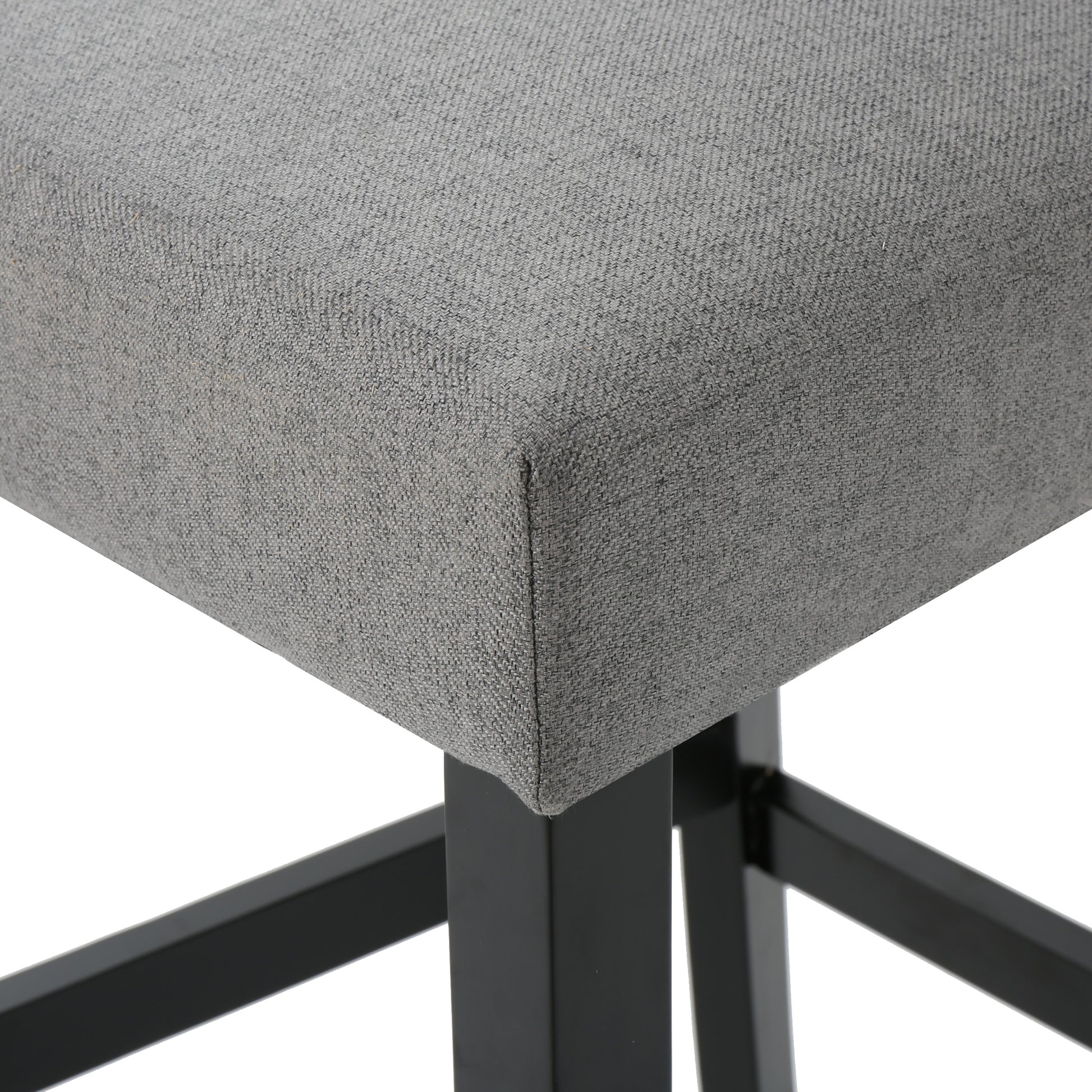 Barstool Grey Wood Fabric