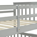 Twin Over Full Bunk Bed With Storage Drawers, Wooden Bunk Bed With Ladder And Safety Guard Rails Gray Full Gray Wood