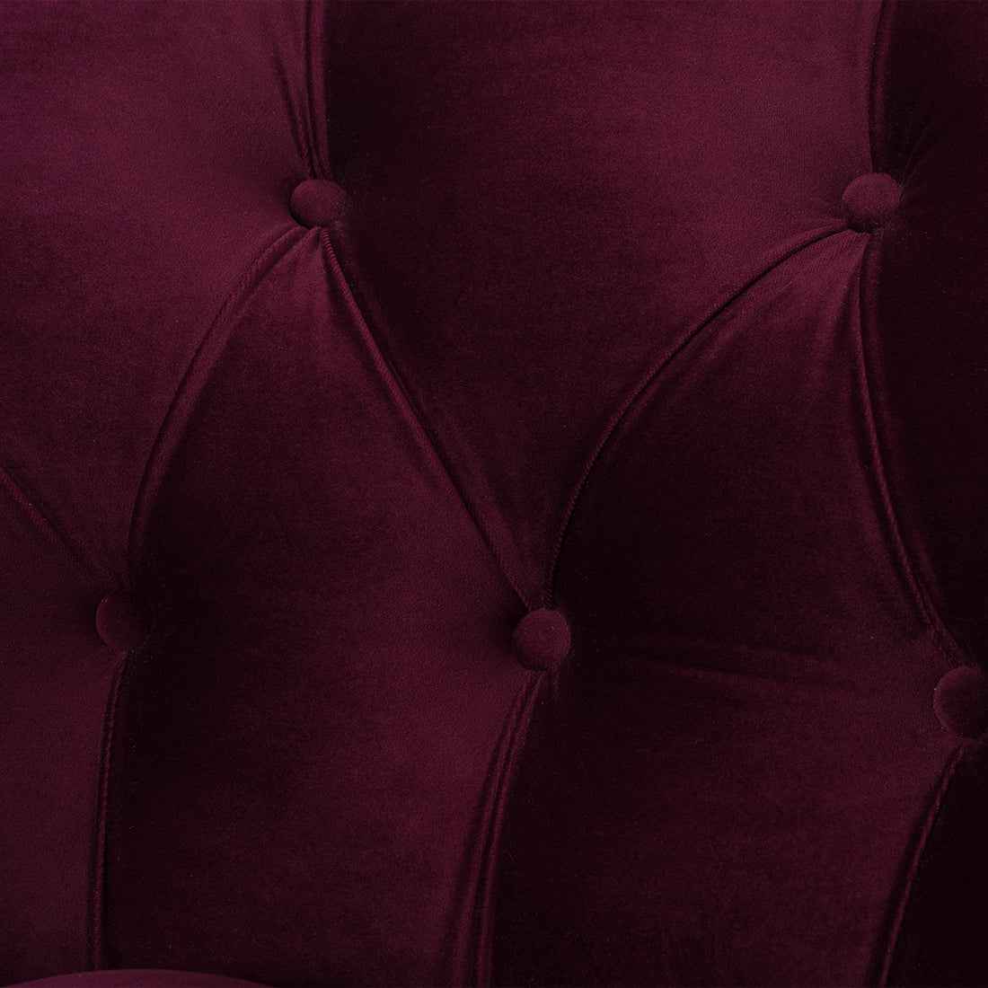 La Rosa Victorian Tufted Upholstered Accent Chair, Burdy Velvet Burgundy Foam Velvet