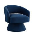 Modern Swivel Barrel Chair, Upholstered Velvet Round Accent Chairs,360 Degree Comfy Swivel Chair With Open Backrest, Single Chair Armchair For Living Room Bedroom, Homerest,Navy Navy Primary Living Space American Design,Contemporary,Luxury,Mid Century