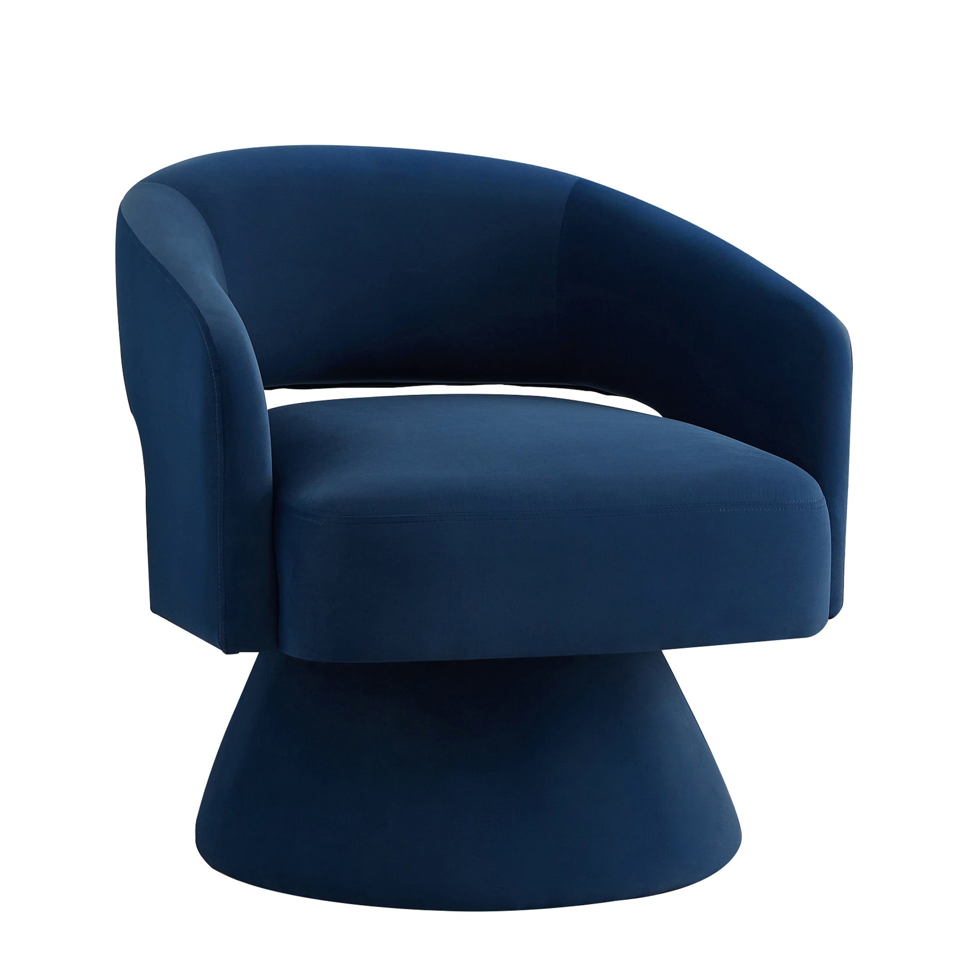 Modern Swivel Barrel Chair, Upholstered Velvet Round Accent Chairs,360 Degree Comfy Swivel Chair With Open Backrest, Single Chair Armchair For Living Room Bedroom, Homerest,Navy Navy Primary Living Space American Design,Contemporary,Luxury,Mid Century