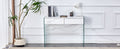 White Environmental Protection Mdf Minimalist Dresser, Desk, Desktop Computer Desk, With Double Drawer Storage Space, Simple Home, Perfect For Various Styles Of Home Environment. White Mdf Glass