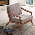 Light Brown And Brown Accent Chair With Removable Cushion Brown Primary Living Space Modern Wood Fabric