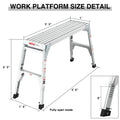 Aluminum Work Platform Large Size Step Stool Folding Portable Work Bench 40