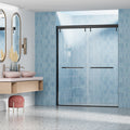 44 48 In. W X 72 In. H Semi Frameless Shower Door, Double Sliding Shower Door, 1 4