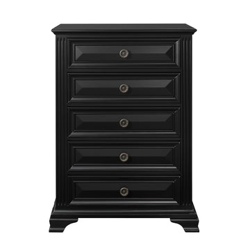 Rex Black Chest Black Solid Wood Mdf