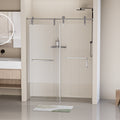 56 60 In. W X 76 In. H Frameless Shower Door, Single Sliding 5 16