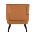 Modern Soft Leather Material Ergonomics Accent Chair Living Room Chair Bedroom Chair Home Chair With Black Legs For Indoor Home Light Brown Pu Light Brown Foam Upholstered
