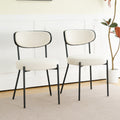 Modern Grey Simple Teddy Velvet Dining Chair Upholstered Chair Family Bedroom Stool Back Dressing, White Round Table Set,Bentwood Covered With Ash Veneer Chair Back,Chair Black Metal Legs Set Of 3 White Mdf