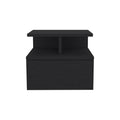 Floating Nightstand Flopini, One Drawer, Black Wengue Finish Black Particle Board