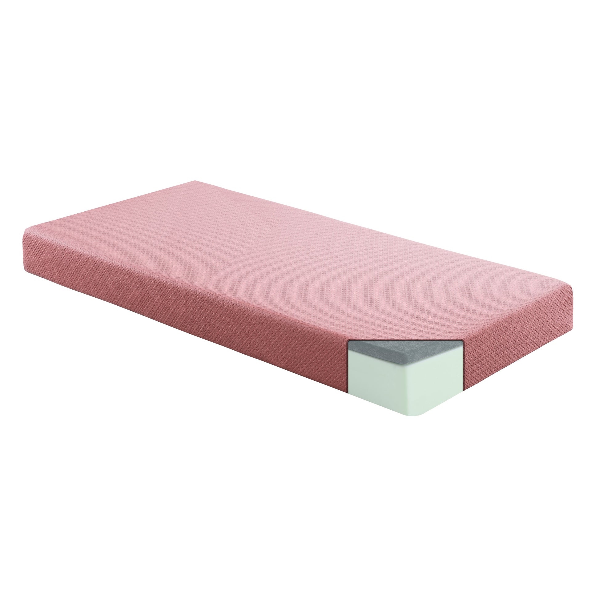 7Inch Twin Mattress And Pillow Setfabric Gel Infused Memory Foam Mattress, Pink, Mattress In A Box Pink Bedroom Foam Twin