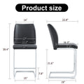 A Set Of Two Black Chairs, Including Pu Pads Silver Metal Legs. Small Size, Suitable For Some People, Suitable For Dining Room, Kitchen, Terrace And Living Room Office Chairs Set Of 2 Black And Silver Pu