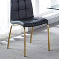 Modern Lattice Designdining Chair With Gold Metal Legs Set Of 4 Gold Black Metal