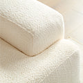 Wks9 White Sofadurable Fabric, Solid Wood Frame, High Density Sponge Filler White Fabric 3 Seat