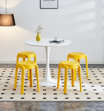 6 Pack Stackable Classroom Stools Plastic Stools Nesting Stools Colorful Round Stools Indoor Outdoor Flexible Seating Decorative Stools Chairs For Home Office School Classroom Mustard Mustard Plastic