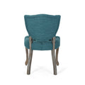 Kd Tufted Chair Wthr Set Of 2 Teal Fabric