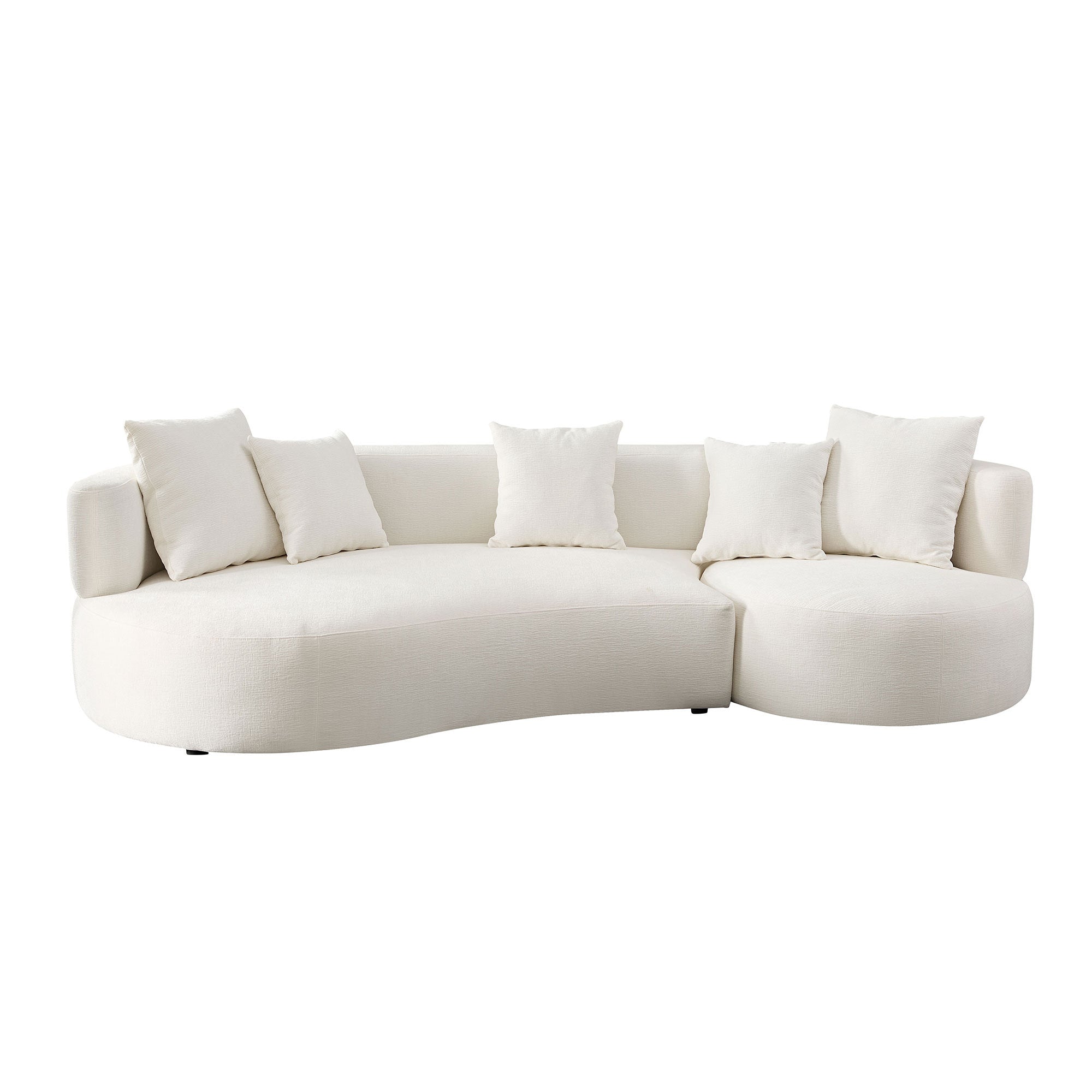 110.23 Inch Modern Sectional Curved Rotatable Sofa Couch, Swivel Sofa 360 Comfy Sofa For Living Room Bedroom,Upholstered 4 Seat Sofa Couch Fabric Cream Style Couch Set For Apartment,Beige Beige Fabric 4 Seat