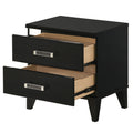 Black 2 Drawer Nightstand Black 2 Drawers Bedroom Rectangle Contemporary Rubberwood Drawers Black Wood Plastic