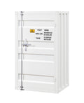 White 1 Door Chest With Container Lock White Bedroom Metal