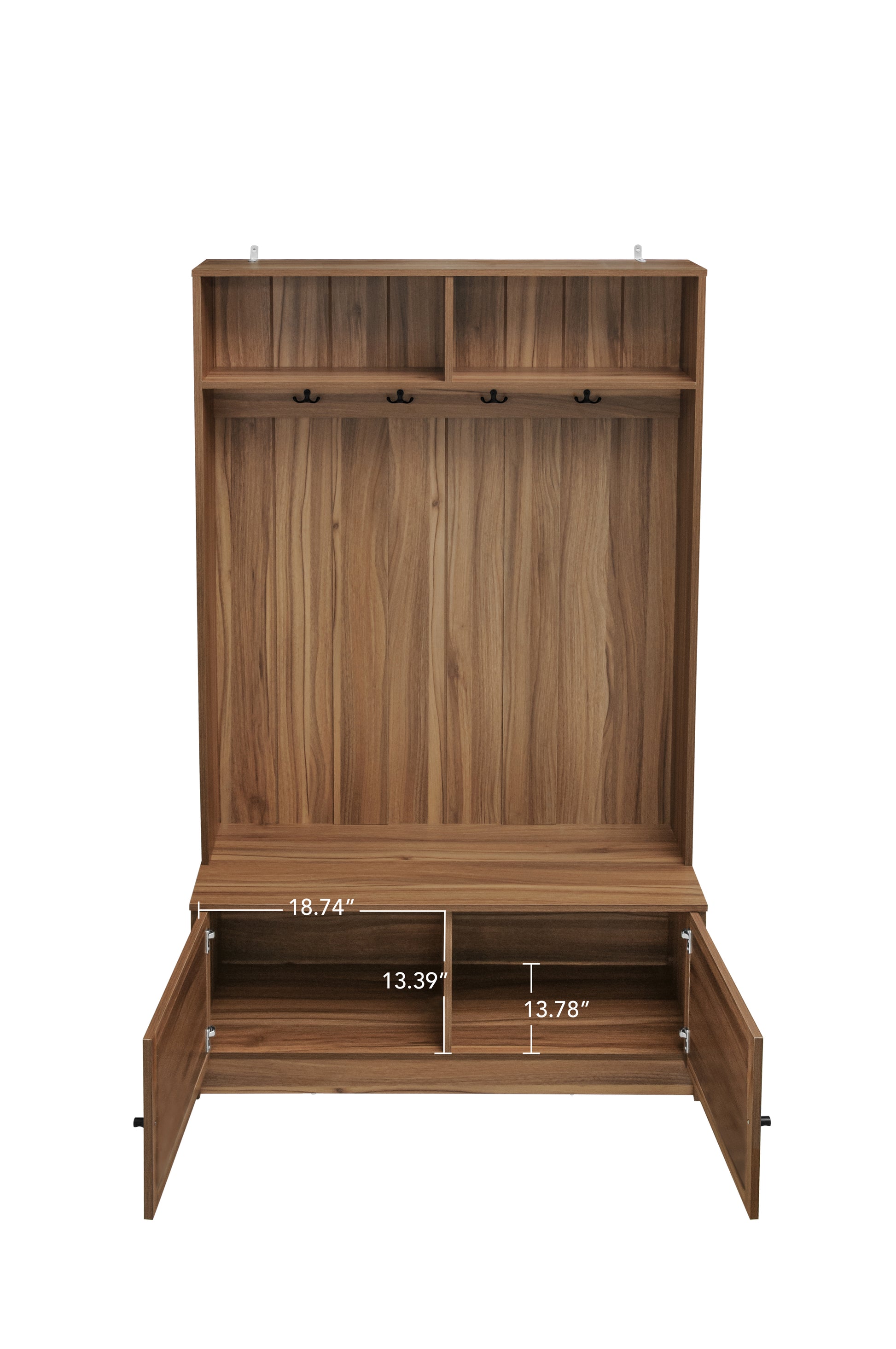 Closet, Suitable For Living Room, Entryway, Bedroom Walnut Mdf