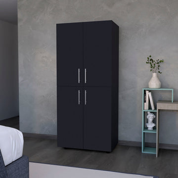 White 4 Door Armoire Black Bedroom Melamine