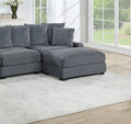 Living Room Furniture 1Pc Ottoman Dark Gray Corduroy Soft Cushion Cocktail Ottoman Wood Legs Dark Gray Primary Living Space Grey Contemporary,Modern Rectangle Corduroy
