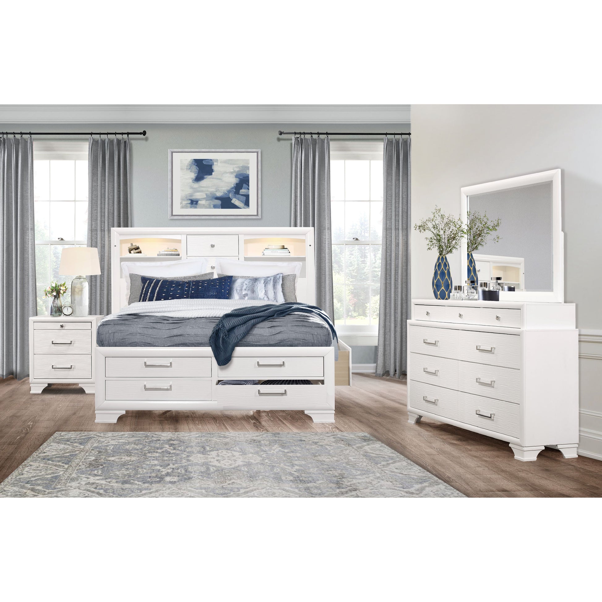 Civic White Chest White Solid Wood Mdf