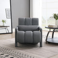 Modern Upholstered Accent Chair, Comfortable Linen Fabric With A Pillow For Living Room,Bedroom.Linen, Dark Grey Dark Grey Primary Living Space Modern Pine Foam Wood Fabric