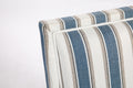 Upholstered Accent Chair, Vintage Armchair With Blue And White Striped Linen Fabric And Trim For Living Room Blue Cotton