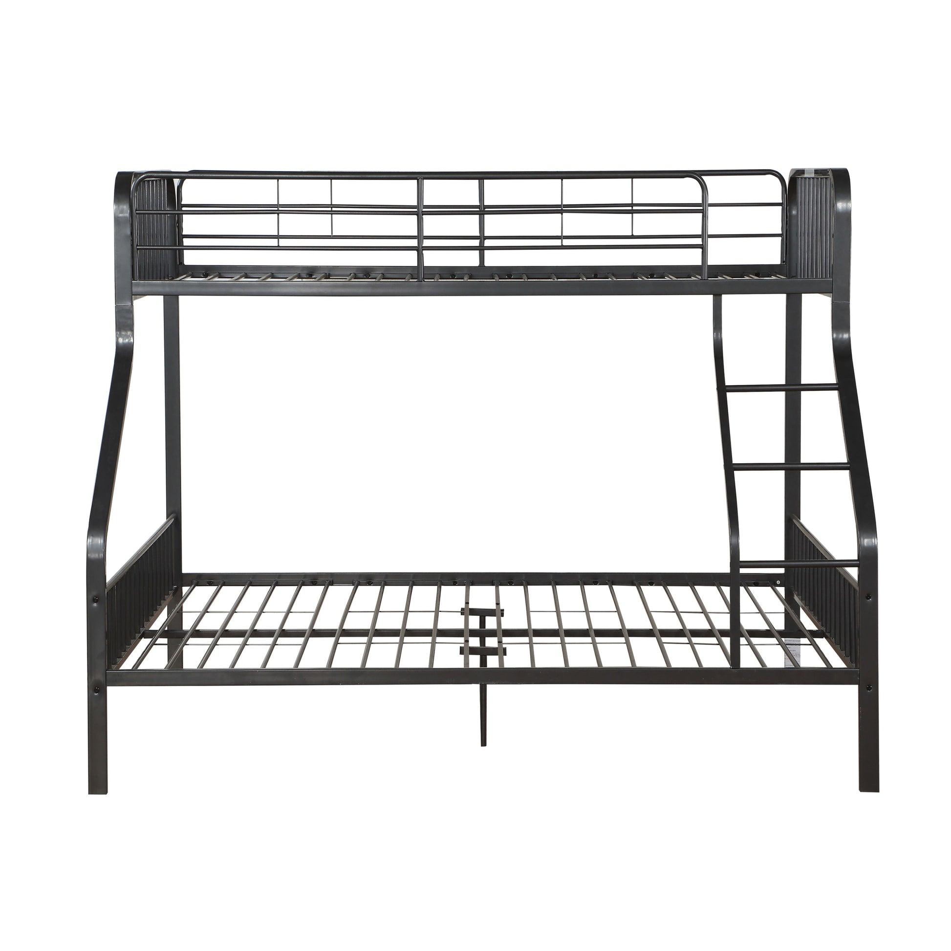 Gunmetal Twin Xl Queen Bunk Bed With Built In Ladder Gunmetal White Metal