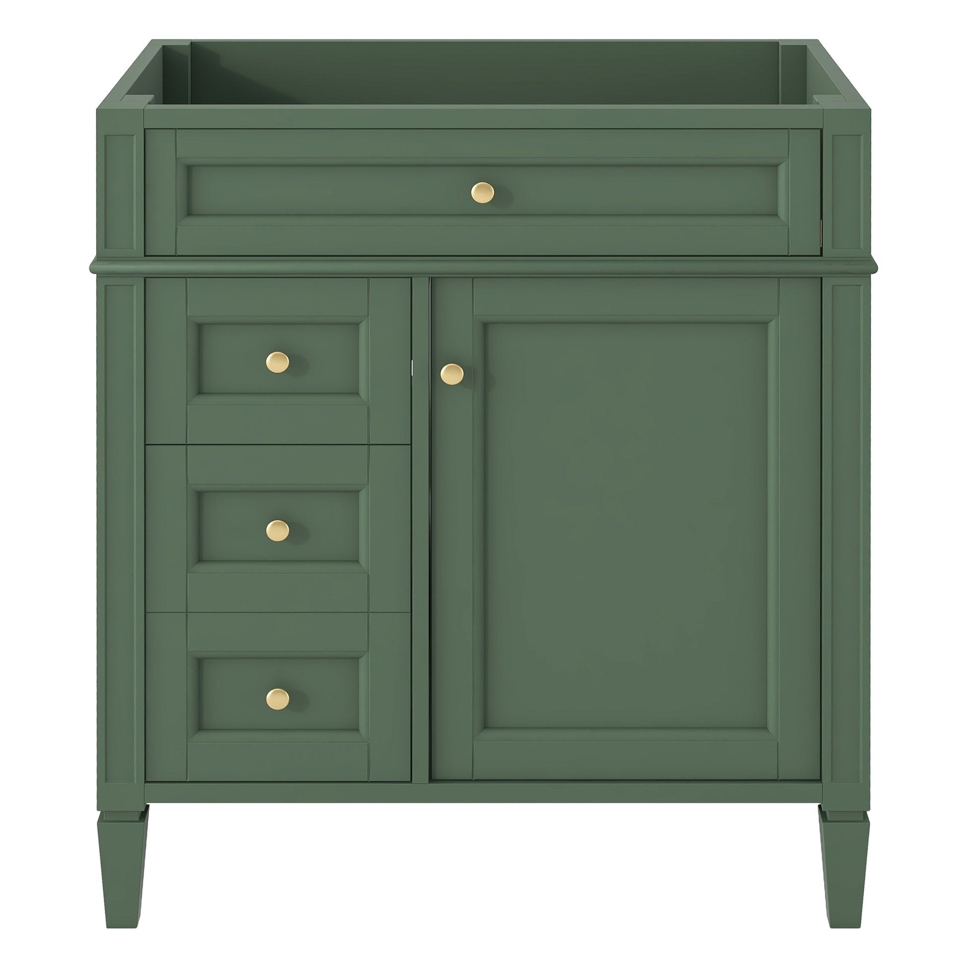 30'' Bathroom Vanity Without Top Sink, Modern Bathroom Storage Cabinet With 2 Drawers And A Tip Out Drawer Not Include Basin Green Bathroom Solid Wood Mdf