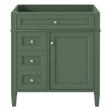 30'' Bathroom Vanity Without Top Sink, Modern Bathroom Storage Cabinet With 2 Drawers And A Tip Out Drawer Not Include Basin Green Bathroom Solid Wood Mdf