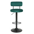 Modern Bar Stools Set Of 2,Curved Backrest Upholstered Counter Height Bar Stools,Adjustable Bar Stool 24.5