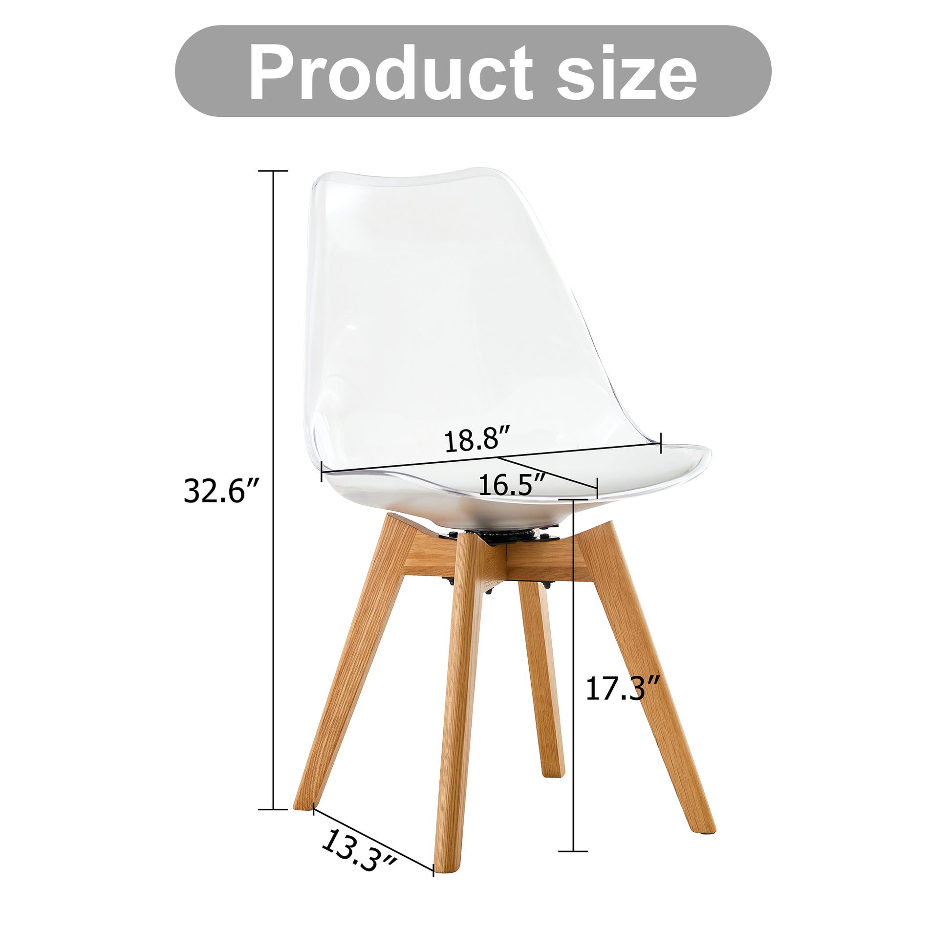 Modern Chairs Can Rotate 360 Degrees. The Backrest Is Made Of Pet Material, The Seat Cushion Is Made Of Pu Material, And The Support Legs Are Made Of Oak. Set Of 4 White Wood