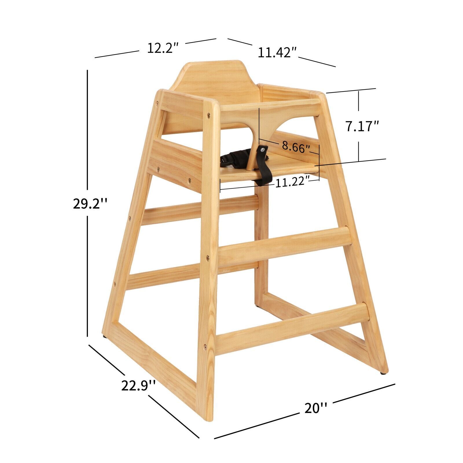 Wooden Double Solid Wood Feeding, Eat & Grow Portable High, Easy To Clean Baby Booster Chair In Natural Finish Natural Light Brown Dining Room Modern Pine Pine