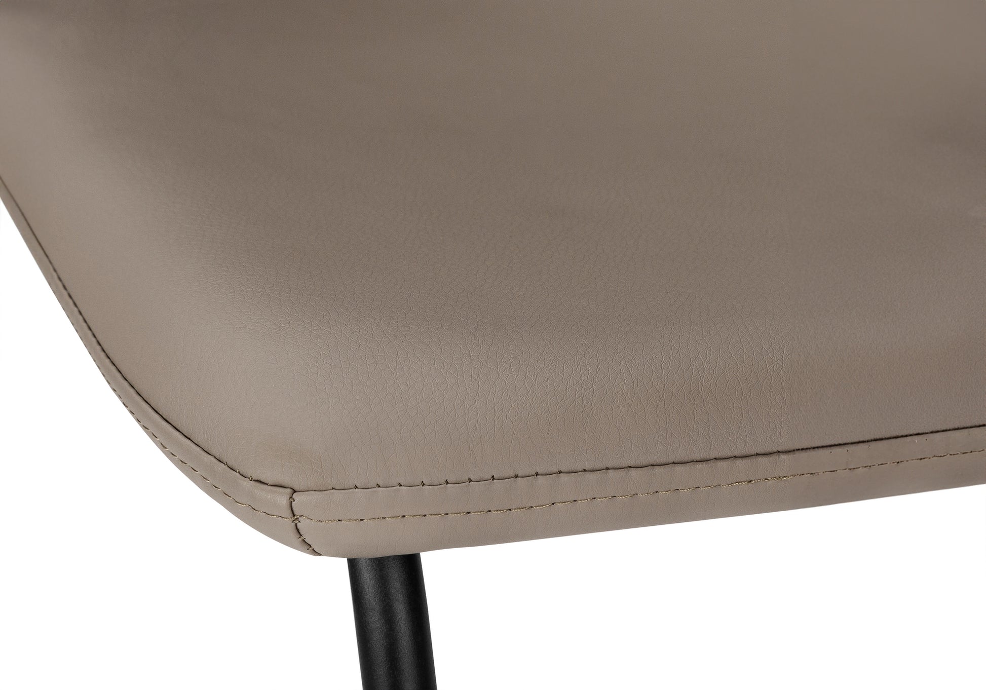 Office Chair, Bar Height, Standing, Computer Desk, Work, Brown Leather Look, Black Metal, Contemporary, Modern Taupe Foam Polyurethane